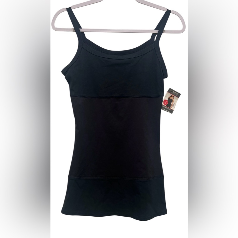 NWT Yummie women’s Small Petite 3 panel long black shaping tank